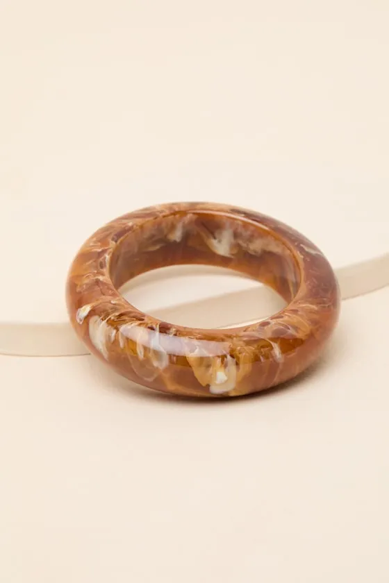 Shea Brown Marbled Acrylic Bangle Bracelet sold by Lulus product image thumbnail 2