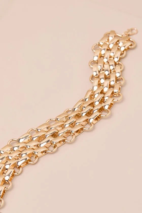 Collette Gold Woven Choker Statement Necklace sold by Lulus product image thumbnail 4