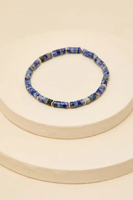 Calysta Dark Blue and Gold Beaded Bracelet sold by Lulus