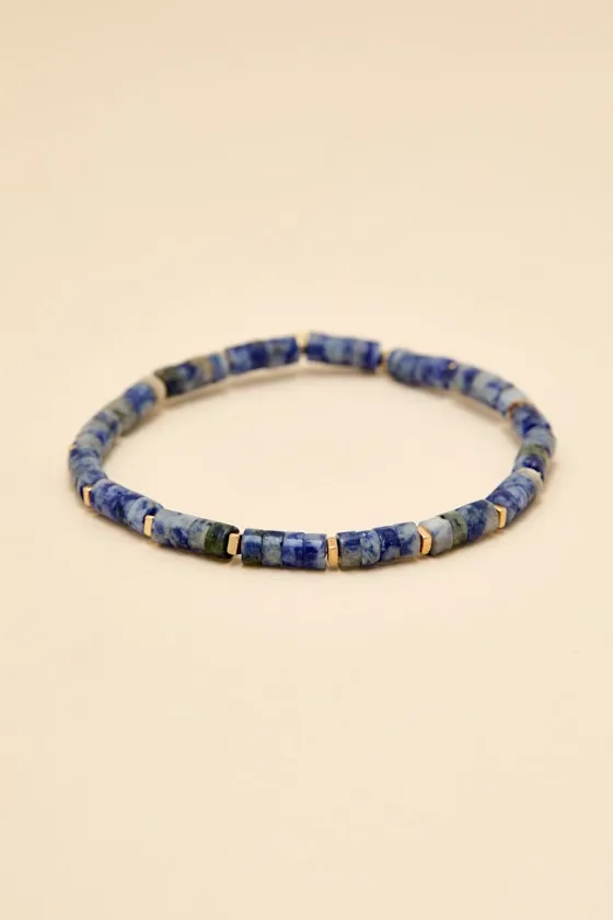Calysta Dark Blue and Gold Beaded Bracelet sold by Lulus product image thumbnail 2