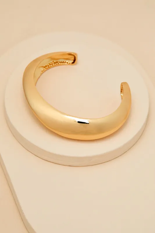 Casciana Gold Chunky Asymmetrical Cuff Bracelet sold by Lulus