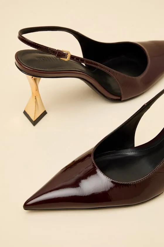 Elisha Maplewood Pointed-Toe Slingback Pumps sold by Lulus product image thumbnail 3