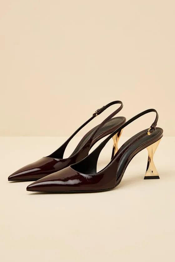 Elisha Maplewood Pointed-Toe Slingback Pumps sold by Lulus product image thumbnail 4