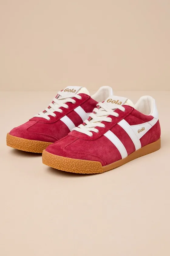 Elan Deep Red Color Block Suede Leather Sneakers sold by Lulus product image thumbnail 2