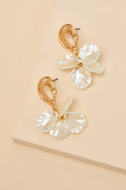 Montgomery White Shell Drop Earrings sold by Lulus