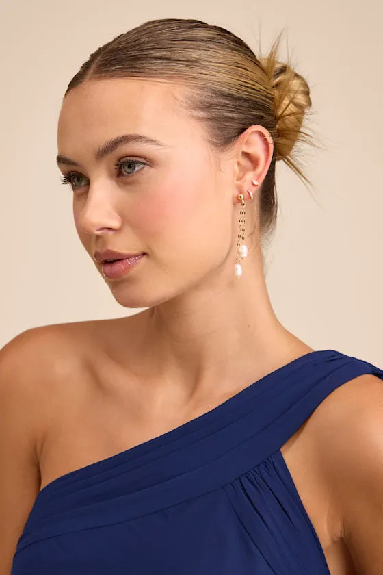 Ladia Gold Pearl Drop Earrings sold by Lulus product image thumbnail 3