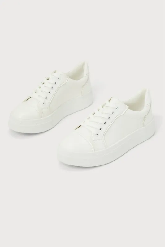 Pipping White Platform Sneakers sold by Lulus