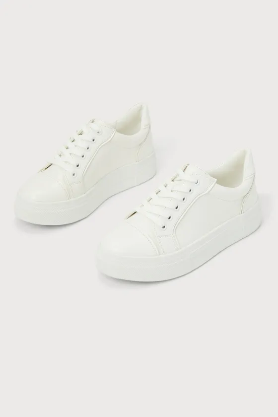 Pipping White Platform Sneakers sold by Lulus