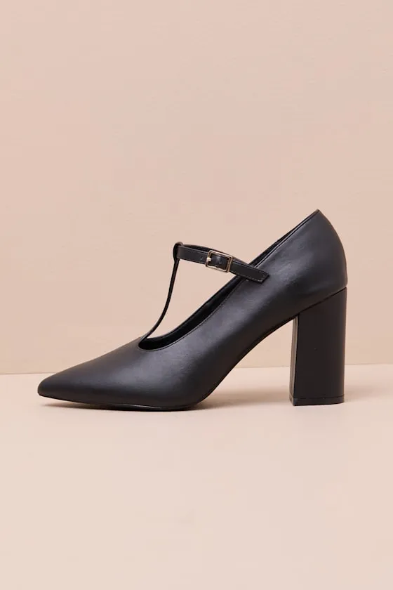 Celaeno Black Pointed-Toe Mary Jane Pumps sold by Lulus product image thumbnail 2