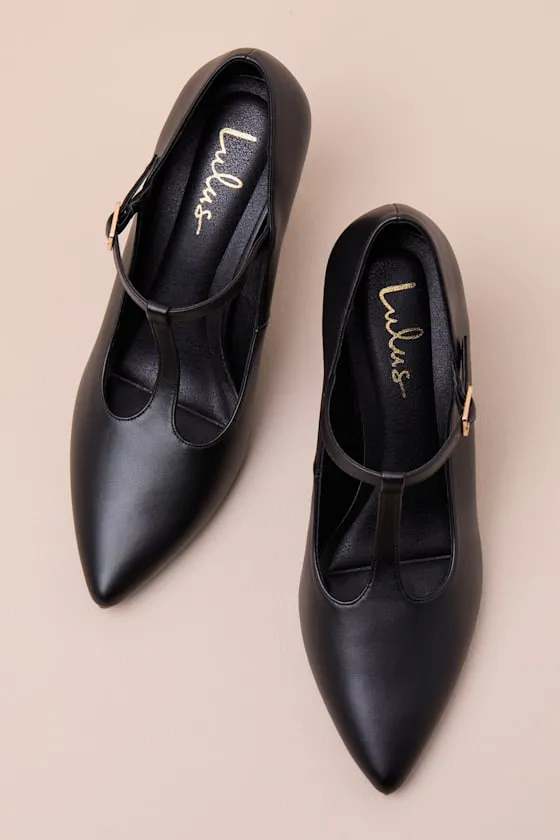 Celaeno Black Pointed-Toe Mary Jane Pumps sold by Lulus product image thumbnail 4
