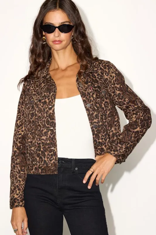 Original Trucker Leopard Print Denim Jacket sold by Lulus