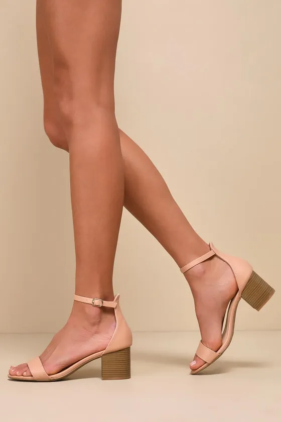 Harper Almond Stacked Ankle Strap Heels sold by Lulus product image thumbnail 2