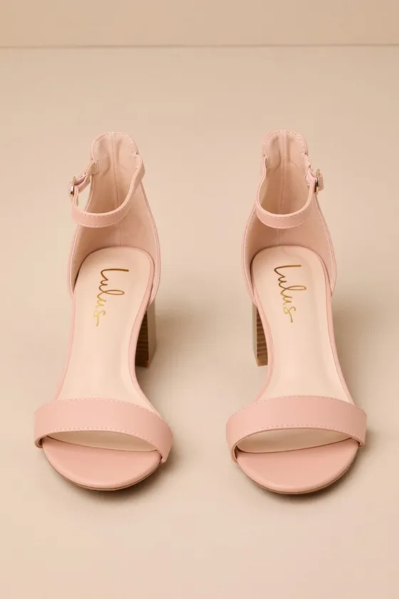 Harper Almond Stacked Ankle Strap Heels sold by Lulus product image thumbnail 3