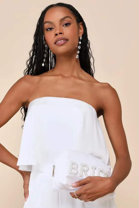 Wedded Beauty White Pearl Bride Cosmetic Pouch sold by Lulus product image thumbnail 2