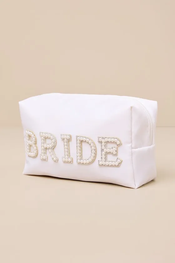 Wedded Beauty White Pearl Bride Cosmetic Pouch sold by Lulus product image thumbnail 3