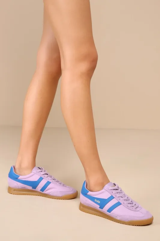 Tornado Lilac Santorini Color Block Suede Leather Sneakers sold by Lulus