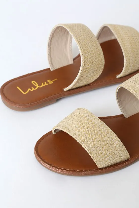 Time to Chill Natural Raffia Slide Sandals sold by Lulus product image thumbnail 4