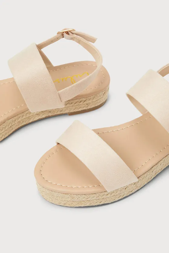 Callidora Light Nude Suede Raffia Flatform Sandals sold by Lulus product image thumbnail 3