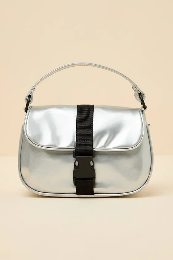 Hooked On Silver Metallic Mini Handbag sold by Lulus