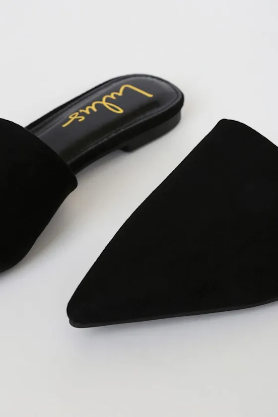 Lorena Black Suede Pointed Toe Slides sold by Lulus product image thumbnail 3