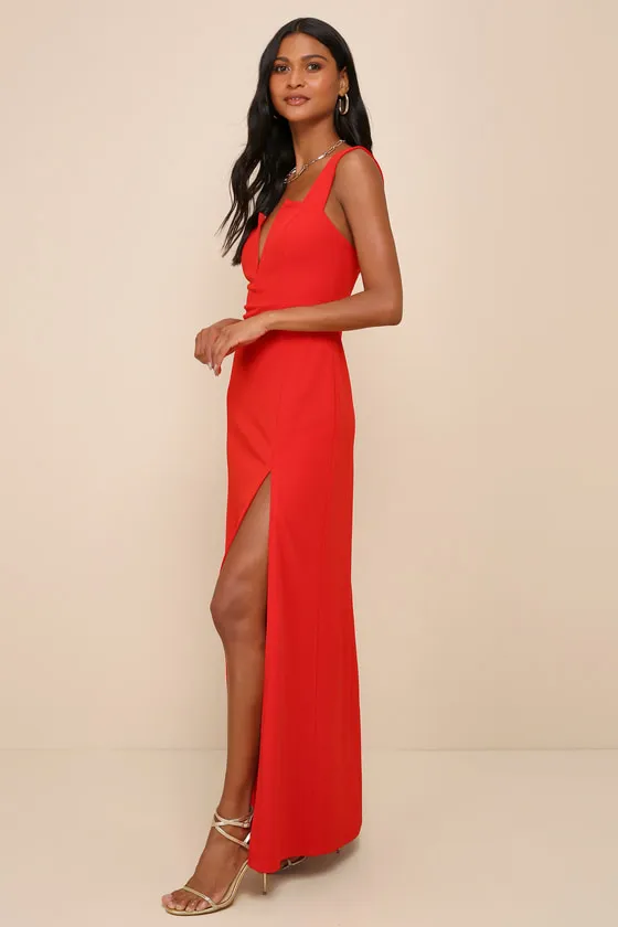 Daring Elegance Red Sleeveless Mermaid Maxi Dress sold by Lulus product image thumbnail 2