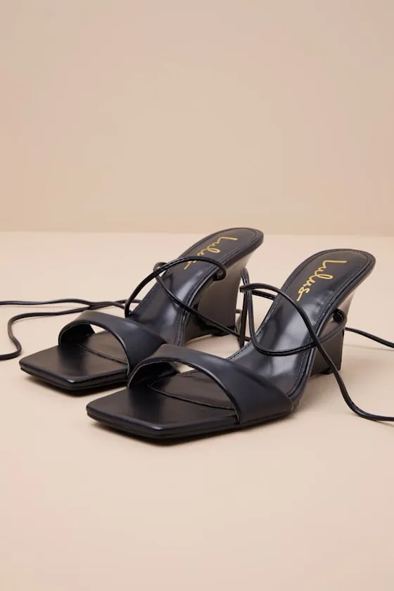 Willow Black Lace-Up Wedge Sandals sold by Lulus product image thumbnail 2
