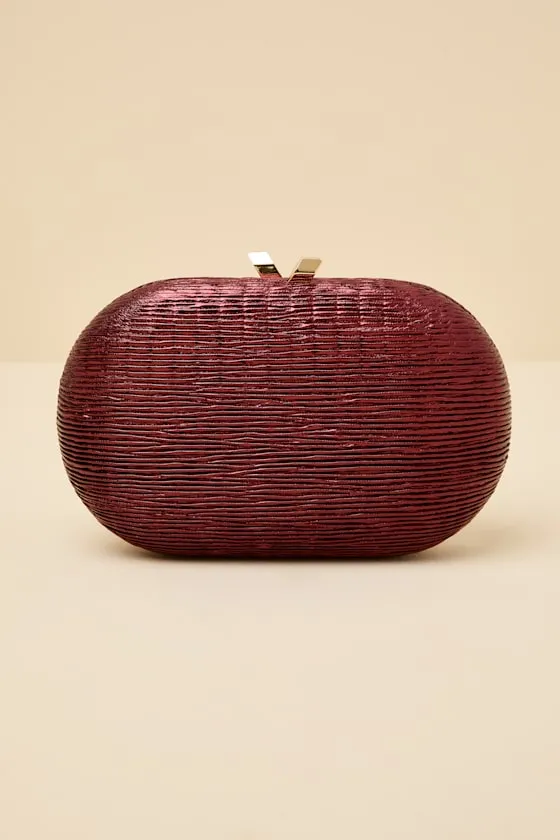 Sansone Wine Red Textured Clutch sold by Lulus product image thumbnail 3