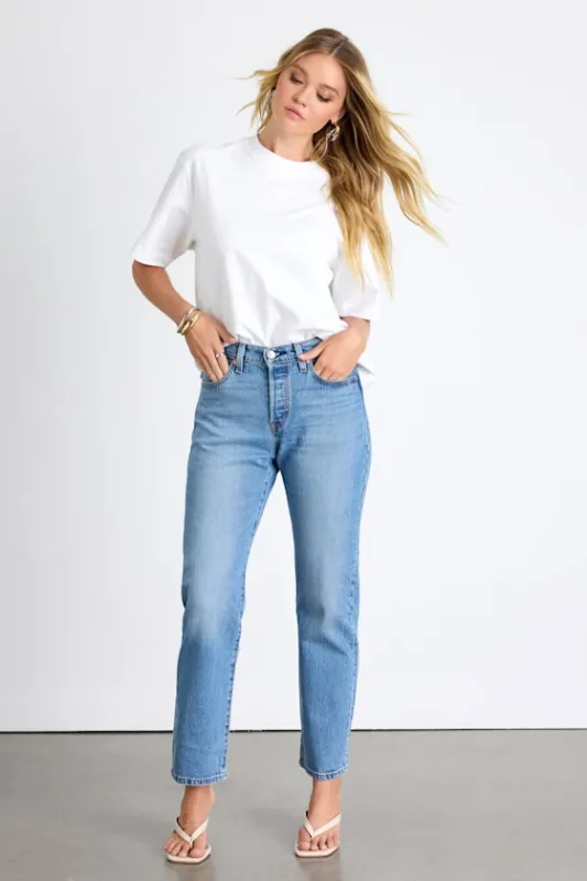 501 Curve Medium Wash Straight Leg Jeans sold by Lulus