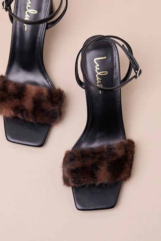 Kerstin Cheetah Faux Fur Ankle Strap High Heel Sandals sold by Lulus product image thumbnail 4