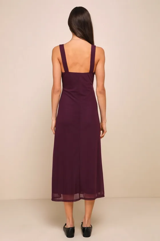 Flawless Mentality Purple Mesh Lace Sleeveless Midi Slip Dress sold by Lulus product image thumbnail 3