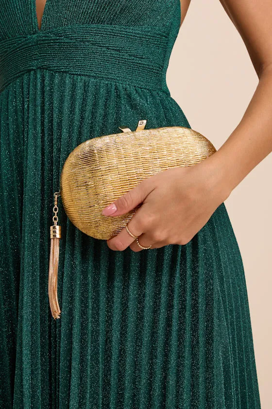 Sansone Gold Textured Clutch sold by Lulus product image thumbnail 3