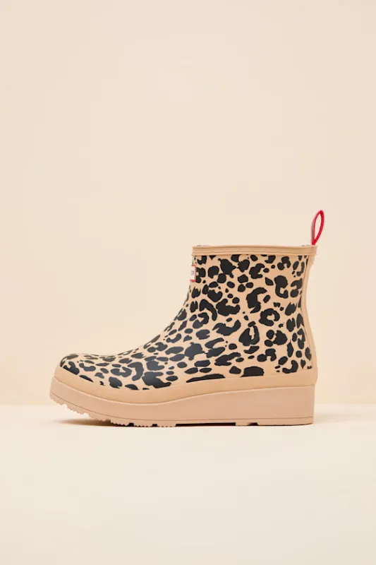 Play Leopard Insulated Shearling Short Rain Boots sold by Lulus