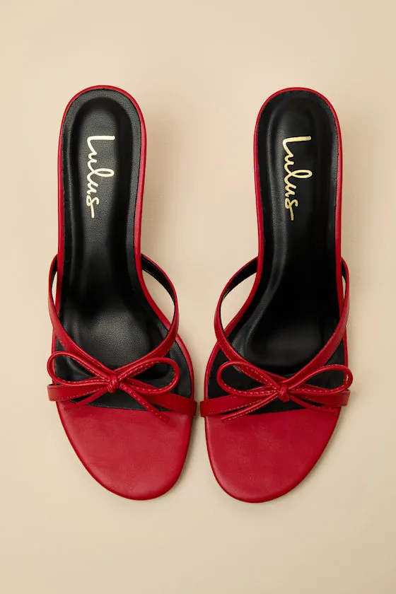 Zeta Red Bow Strappy High Heel Sandals sold by Lulus product image thumbnail 4