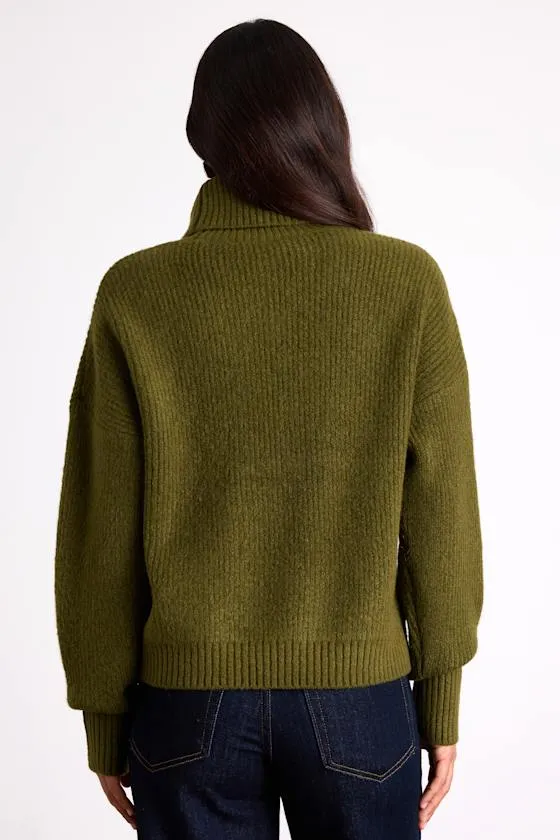 Kenina Olive Green Cable Knit Turtleneck Sweater sold by Lulus product image thumbnail 3