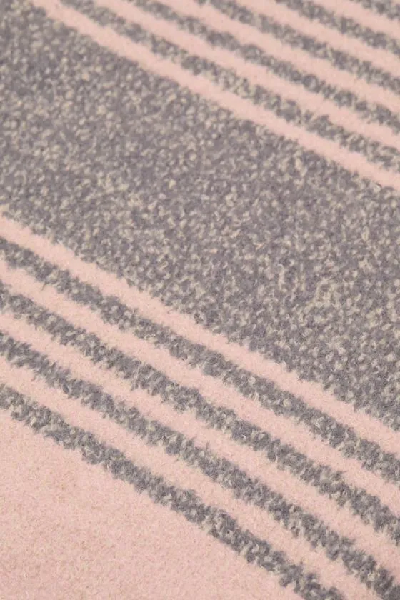 Hazey Light Pink and Grey Marled Striped Fringe Scarf sold by Lulus product image thumbnail 3
