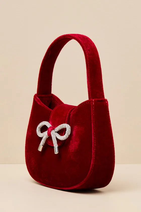 Bowden Dark Red Velvet Mini Handbag sold by Lulus product image thumbnail 4