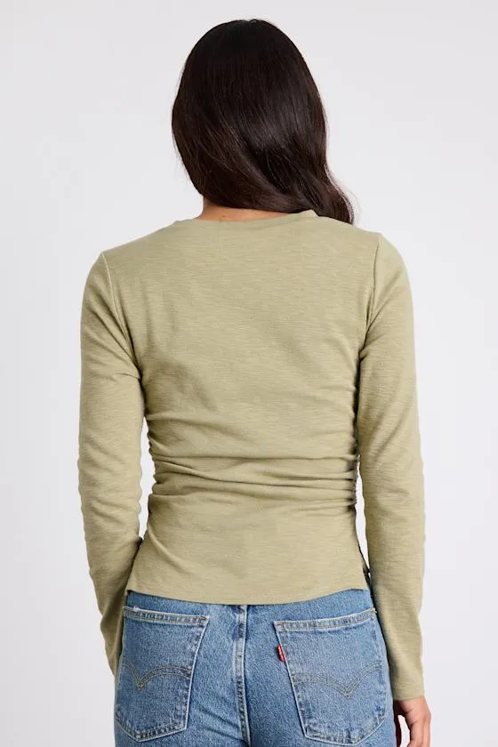 Ambrose Light Green Burnout Ruched Long Sleeve Top sold by Lulus product image thumbnail 2