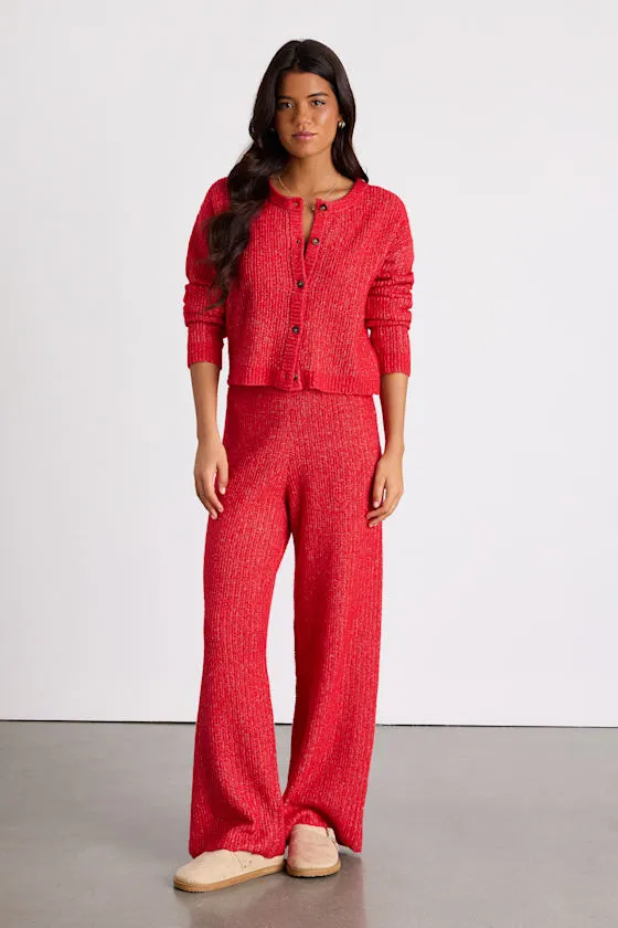 Carvalho Red Button-Front Cardigan Sweater sold by Lulus product image thumbnail 4