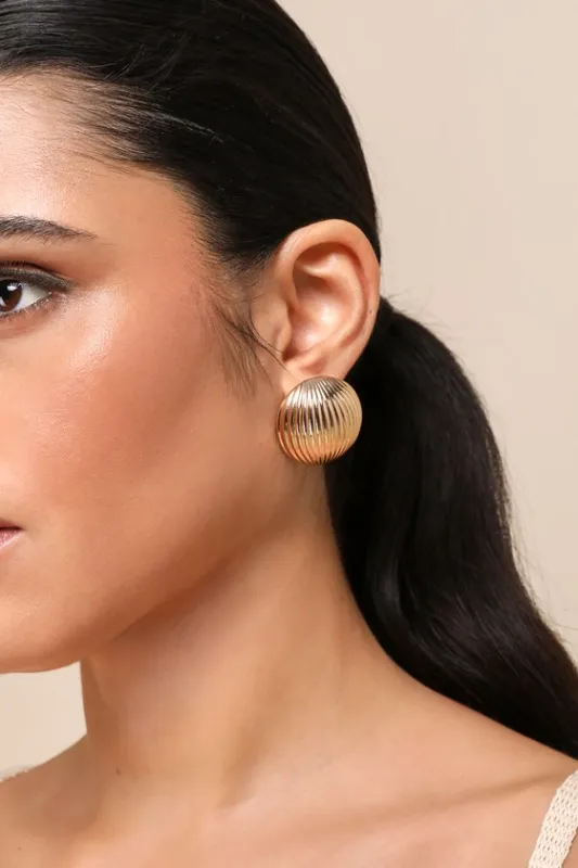 Mesmerizing Radiance Gold Textured Circle Statement Earrings sold by Lulus