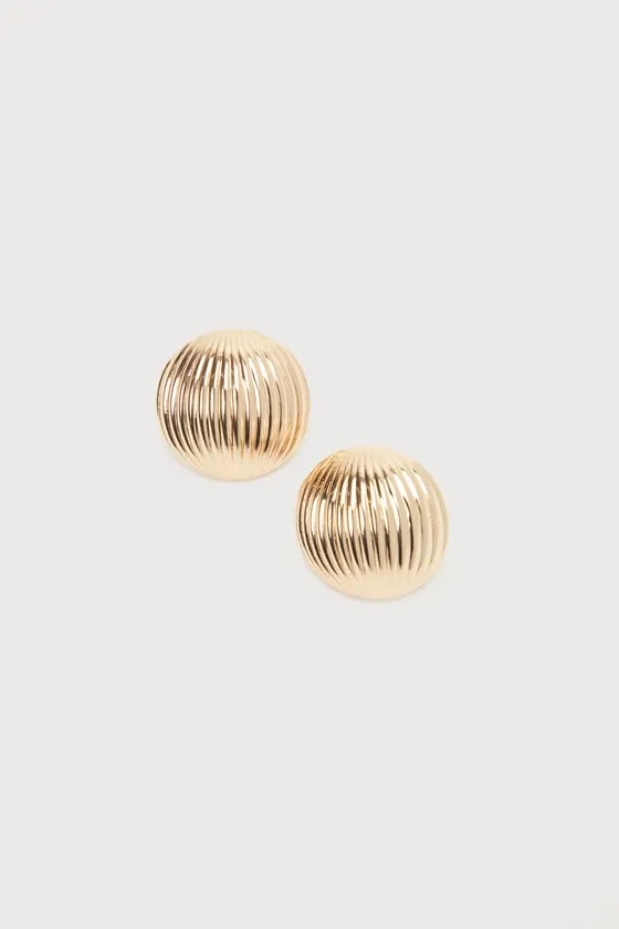 Mesmerizing Radiance Gold Textured Circle Statement Earrings sold by Lulus product image thumbnail 2