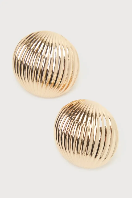 Mesmerizing Radiance Gold Textured Circle Statement Earrings sold by Lulus product image thumbnail 3