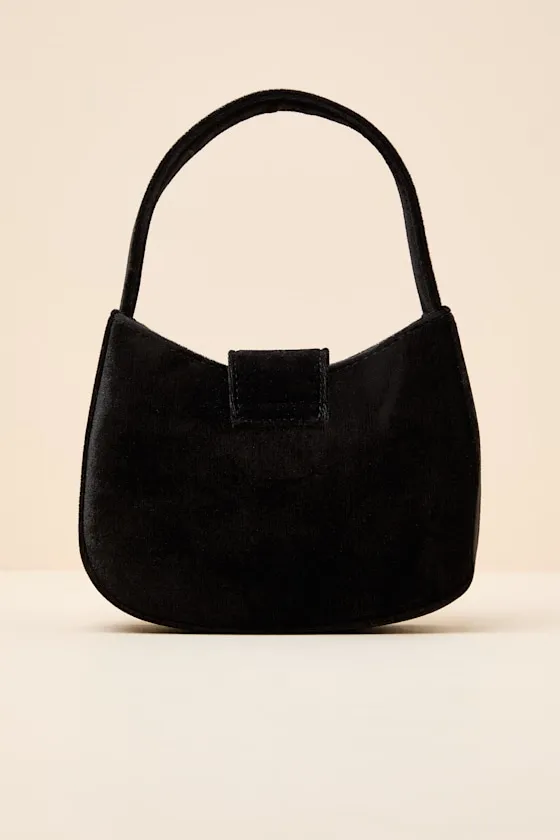Bowden Black Velvet Mini Handbag sold by Lulus product image thumbnail 3