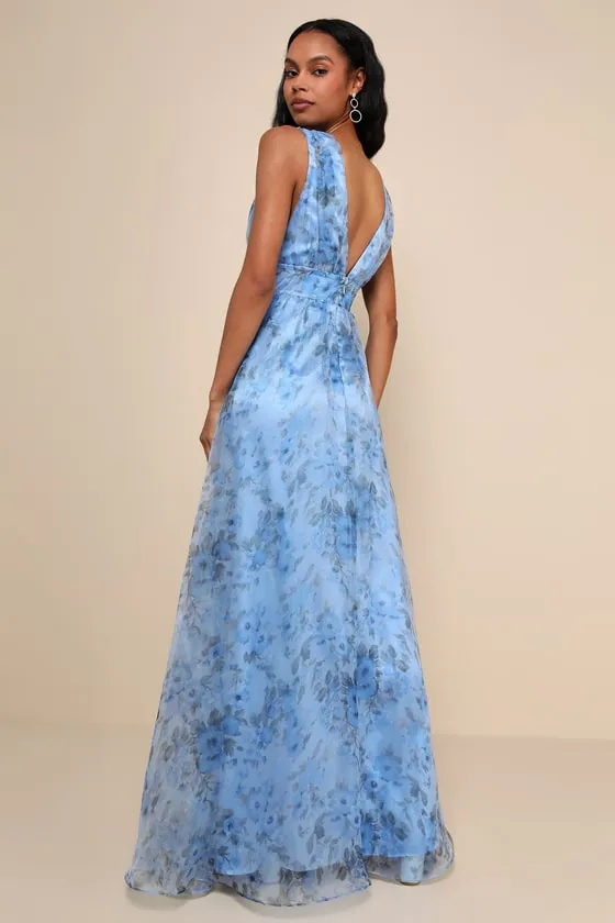 Garden of Passion Blue Floral Print Organza Maxi Dress sold by Lulus product image thumbnail 2
