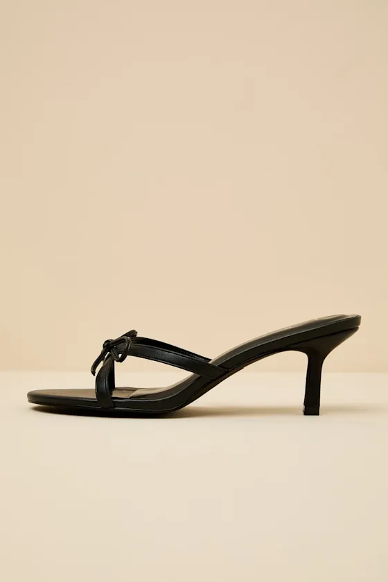 Zeta Black Bow Strappy High Heel Sandals sold by Lulus product image thumbnail 2