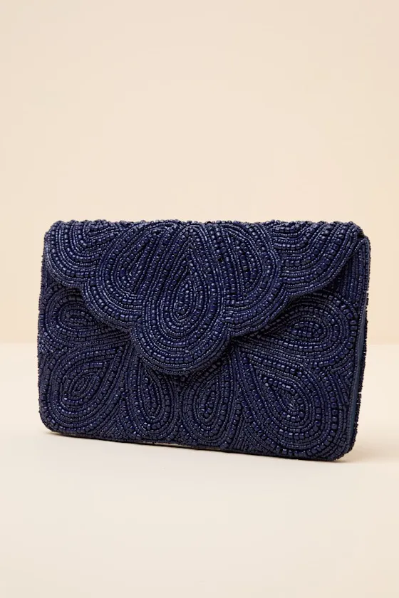 Stunning Addition Navy Beaded Clutch sold by Lulus product image thumbnail 2