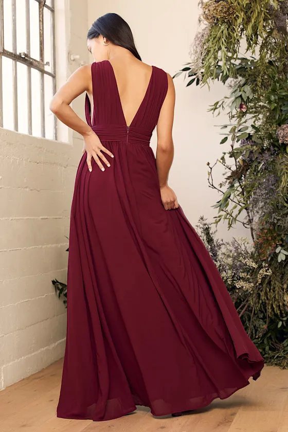 Heavenly Hues Burgundy Maxi Dress sold by Lulus product image thumbnail 2