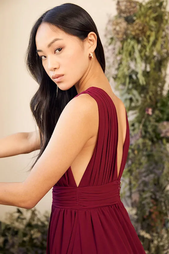 Heavenly Hues Burgundy Maxi Dress sold by Lulus product image thumbnail 3