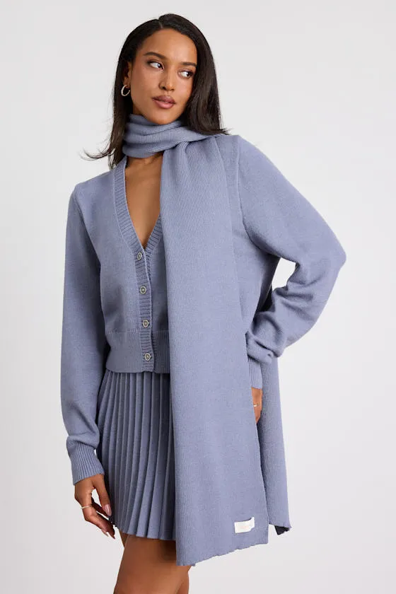 Gianna Periwinkle Two-Piece Scarf Sweater Dress sold by Lulus product image thumbnail 2