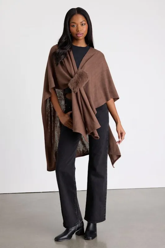 Sandra Brown Knit Draped Wrap Poncho sold by Lulus