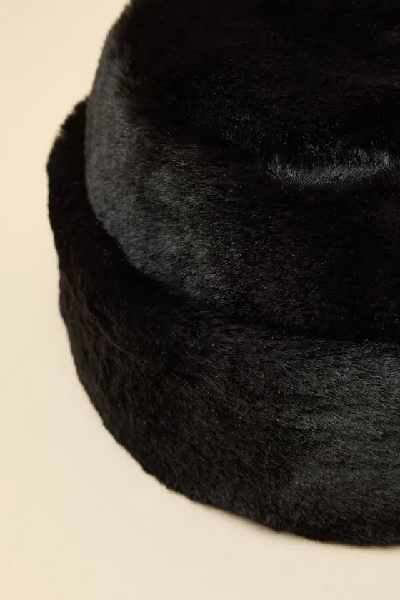 Omoka Black Faux Fur Cloche Hat sold by Lulus product image thumbnail 2